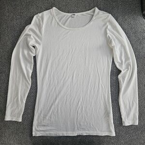 Uniqlo Heattech Womens White Long Sleeve Shirt S